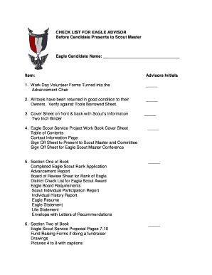 Eagle Scout Service Project Checklist
