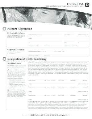Coverdell ESA Beneficiary Designation Form