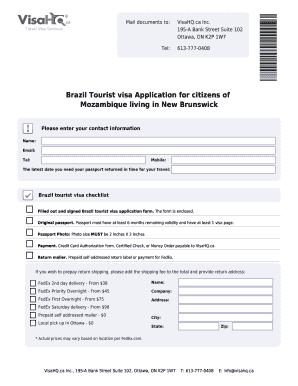 Brazil Tourist Visa Application