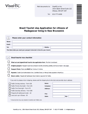 Brazil Tourist Visa Application