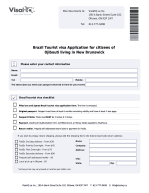Brazil Tourist Visa Application