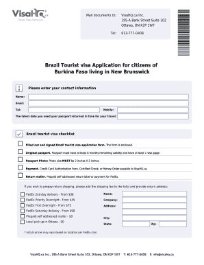 Brazil Tourist Visa Application
