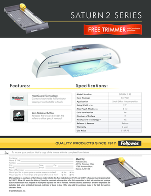 Fellowes Saturn 2 Laminator Purchase Form