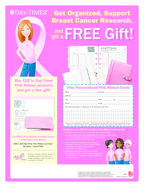 Day-Timer Pink Ribbon Products Redemption Form