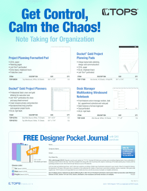 TOPS Products Planning Pads Offer Form