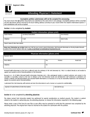 Attending Physician's Statement