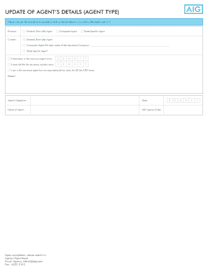 Update of Agent's Details Form