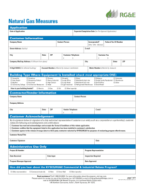 NYSEG/RG&E Natural Gas Measures Application