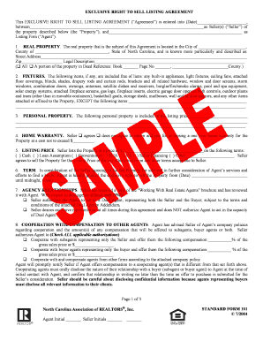 Exclusive Right to Sell Listing Agreement
