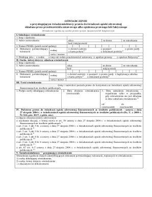 Owiadczenie o przysugujcym wiadczeniobiorcy prawie do ...