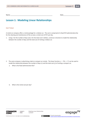 Lesson 18 exit ticket 4 1 - Lesson 1 Modeling Linear Relationships - EngageNY - blogs ascentutah