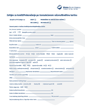 Hypo Alpe-Adria-Bank Credit Application Form