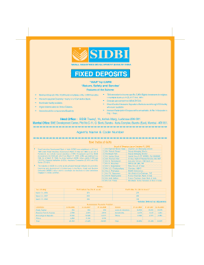 SIDBI Fixed Deposit Application Form