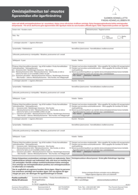 Finnish Dog Ownership Notice Form