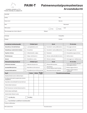 Sheepdog Trial Evaluation Form
