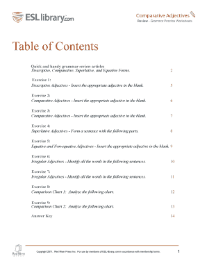 Comparative Adjectives Grammar Worksheet