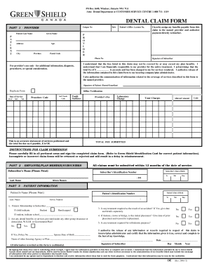 Dental Claim Form
