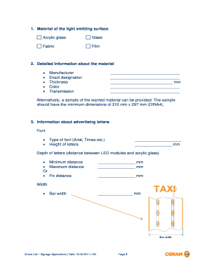 Signage Application Checklist