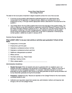 Future Plans Survey for Bachelor's Degree Recipients