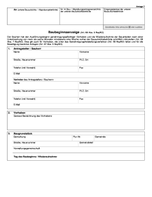 Baubeginnsanzeige