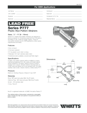ES-P777 Plastic Wye-Pattern Strainer Form