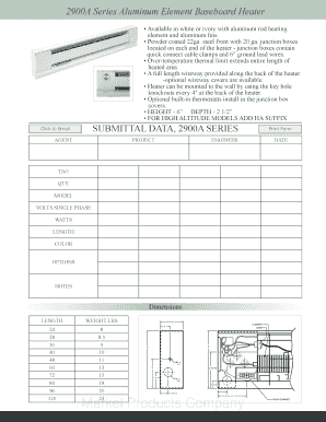 2900A Series Aluminum Element Baseboard Heater