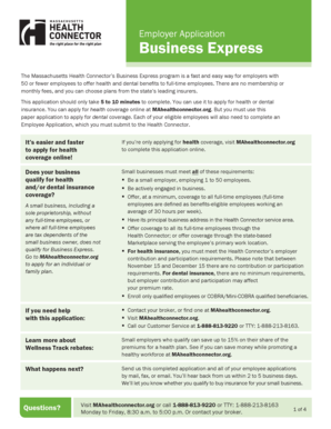 Massachusetts Business Express Health and Dental Insurance Application