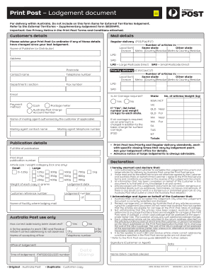 Print Post Lodgement Document