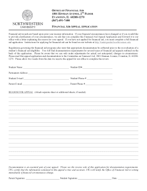 Financial Aid Appeal Application