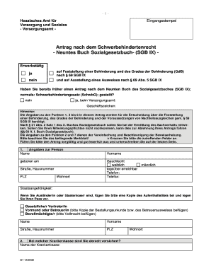 Antrag nach dem Schwerbehindertenrecht