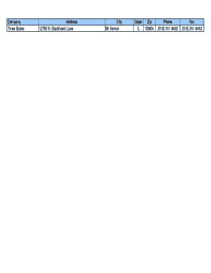 Company Contact Information Form
