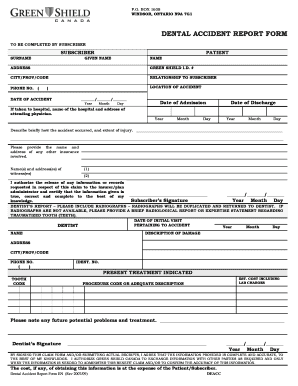 Dental Accident Report Form