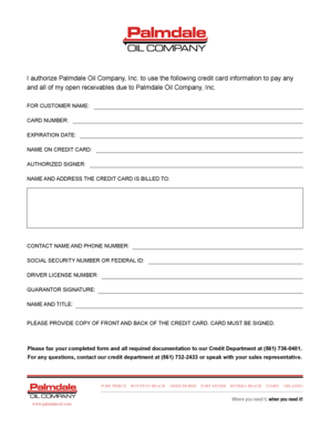 Credit Card Payment Authorization Form