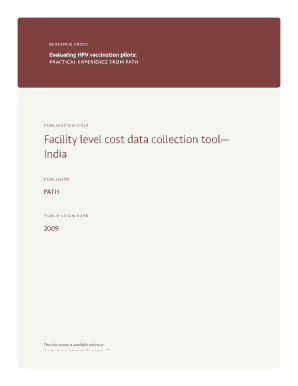 HPV Vaccination Cost Data Collection Tool
