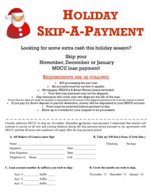 Holiday Skip-A-Payment Form