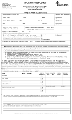 Palm Tran Application for Employment