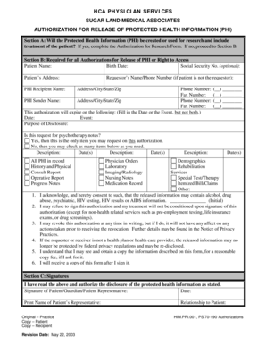Authorization for Release of Protected Health Information
