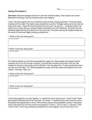 Setting Worksheet 2