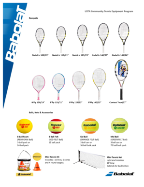 USTA Community Tennis Equipment Order Form