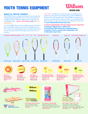 Youth Tennis Equipment Order Form
