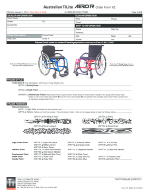 Australian TiLite Order Form