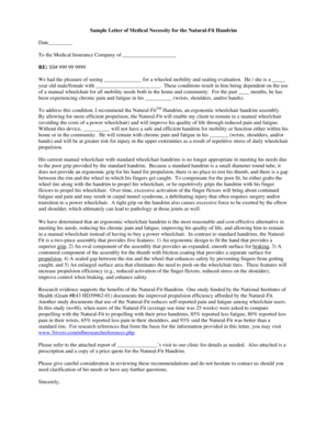 Letter of Medical Necessity for Natural-Fit Handrim