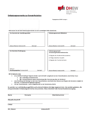 Antrag auf Exmatrikulation