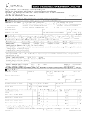 Illinois Employee Health Insurance Enrollment Form