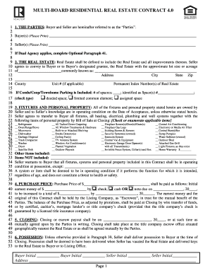 Multi-Board Residential Real Estate Contract 4.0