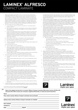 Laminex Alfresco Compact Laminate Warranty