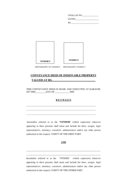 Fillable Online CONVEYANCE DEED OF IMMOVABLE Property Legal Documents ...