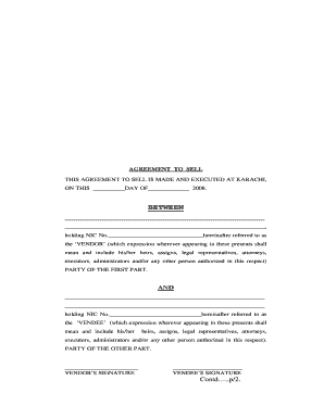 Agreement to Sell Property