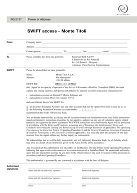 RG 2137 Power of Attorney for SWIFT Access