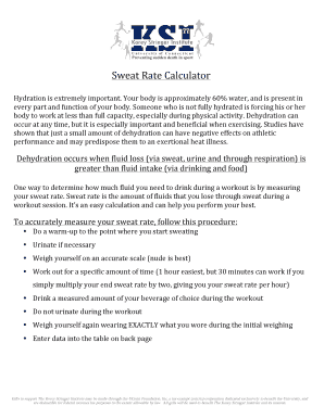 Sweat Rate Calculator
